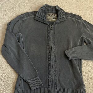 BKE Men's Charcoal Zip-Up Sweater